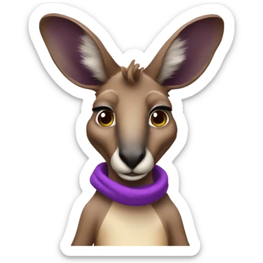 Kangaroo with purple hair sticker