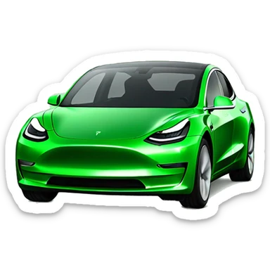 green tesla model 3 sticker