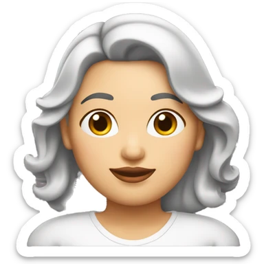 señora gordita con cabello mediano de piel blanca con pecas sticker