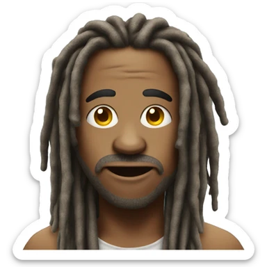 crazy looking dude with dreads sticker