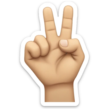 Create an emoji of a left hand clenched in a fist with thumb out and middle and ring finger (with a male wedding ring on the ring finger) extended. sticker