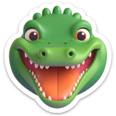 crocodile face, winking sticker
