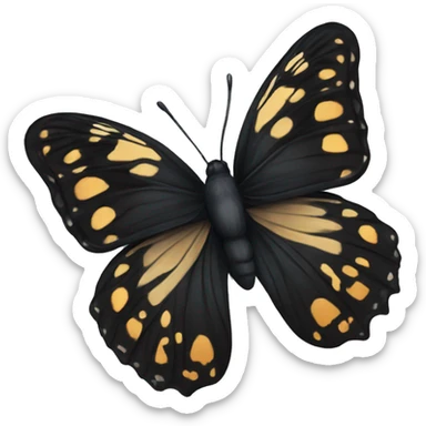 Black butterfly sticker