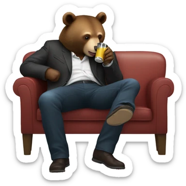 Elon musk drinking bear while knee sliding sticker