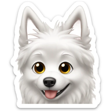 spitz alemão branco , vestido de Natal  sticker