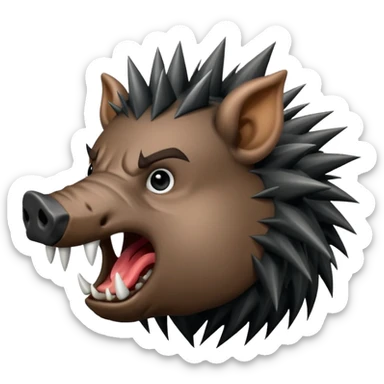 wild boar, punk hair sticker