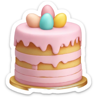 easter pastel light pink cake sticker