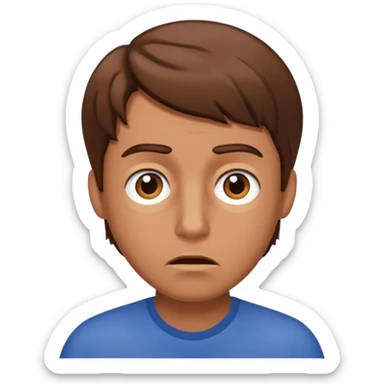 man with brown hair confused sticker