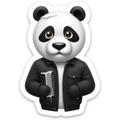 Panda with barber clippers sticker