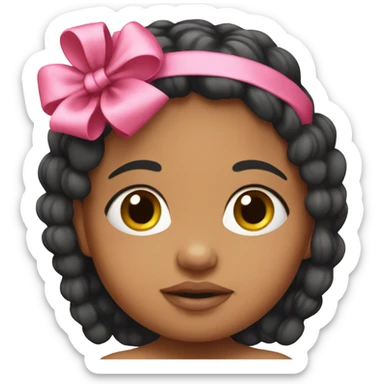 Mexican baby with pink bow headband sticker