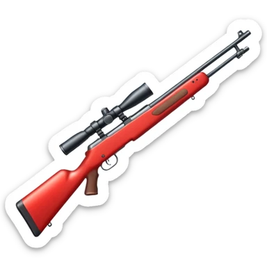 create me an emoji of a red long neck rifle sticker