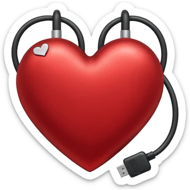Heart with cable in sticker