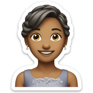 smiling girl elegant dress sticker