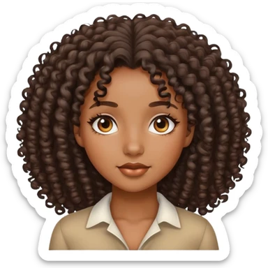 pretty black girl with curly hair sticker