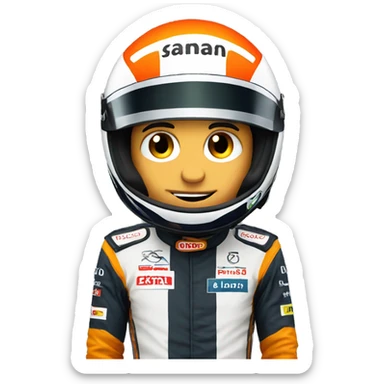 f1 driver in professional helmet stands face is not visible sticker