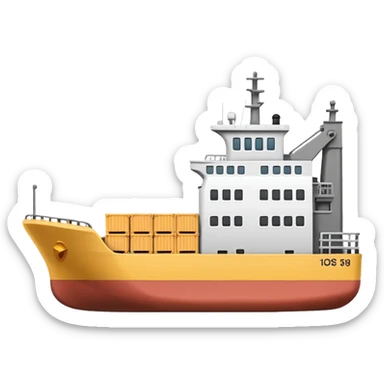 cargo ship simplified classic emoji style less detail sticker