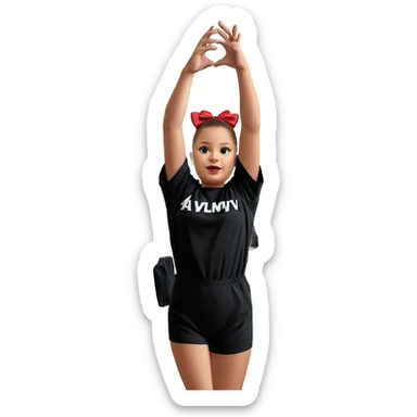 girl with bow indoors sticker