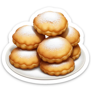 buñuelos de cuaresma, Spanish Lenten fritters, fried dough balls dusted with sugar sticker