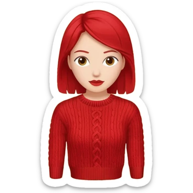 red women's knitwear sticker