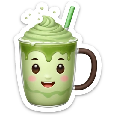 matcha latte with boba and ice without sticks and add a lil coffee  sticker