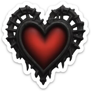 Red and black gothic heart sticker