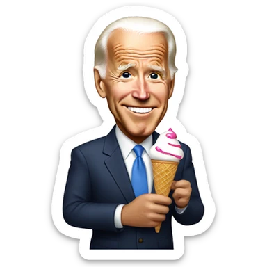 Joe Biden with ice cream  sticker