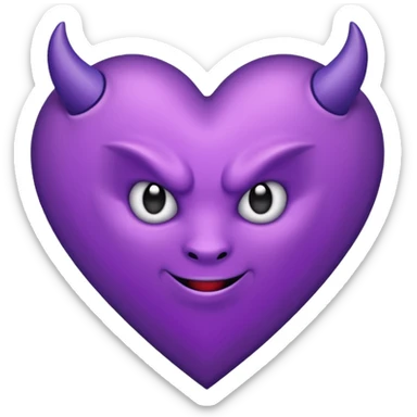 devil solitaire heart purple sticker