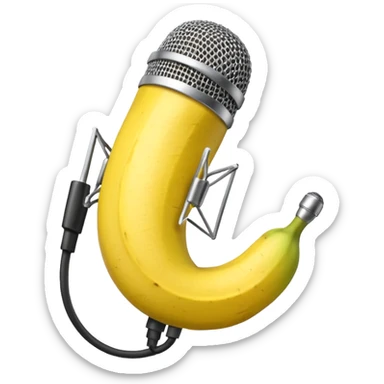 microphone made of banana sticker