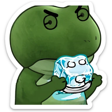 Hello kitty with grills holding ice cube sticker