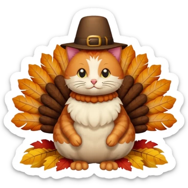 Thanksgiving turkey cat sticker