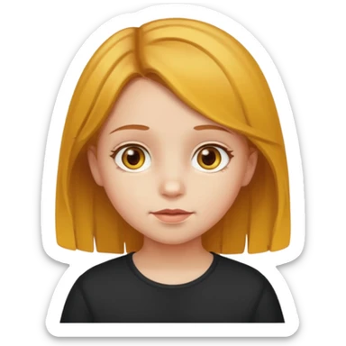 Sarı ve kumralımsı saç ela gözlü kücük kız sticker