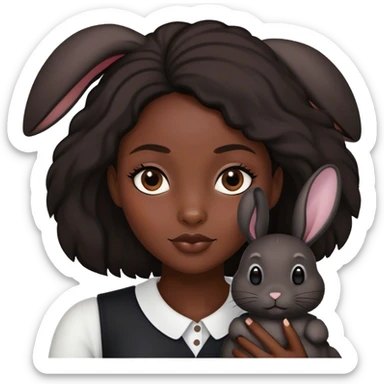 black woman with a black bunny sticker