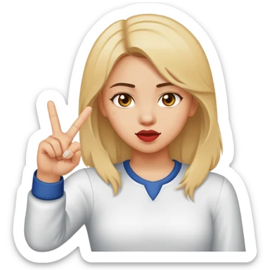 girl throwing up middle finger sticker