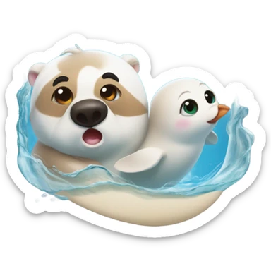 Foca con otra foca sticker