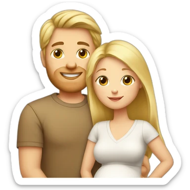 Family;brunet-dad,blonde-haired-mother-who-is-pregnant,blond-baby sticker
