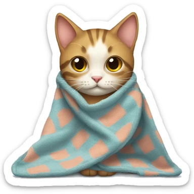 cat wearing a blanket  sticker