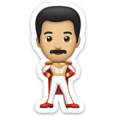Freddy Mercury posing like a lambda symbol sticker
