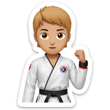 Perfecto pero el uniforme debe ser de taekwondo de ATA cinturón negro sticker