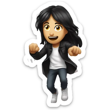 Man being raptured up t heaven whle  girl with black hair watches sticker