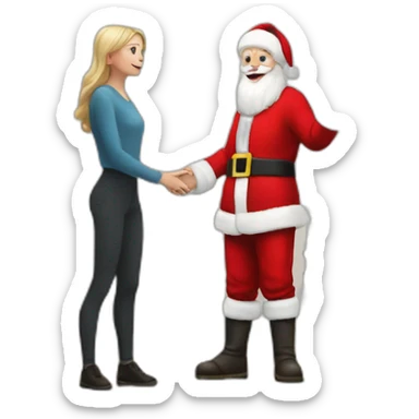 Full height Actively gesturing with hands pale skin Santa Claus sticker
