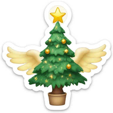 Christmas tree with a angel on the top sticker
