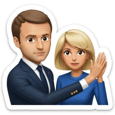 Emmanuel Macron se faisant gifler par Brigitte macron sticker