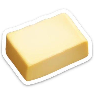 Realistic stick of Butter on a metallic lavender plate. sticker