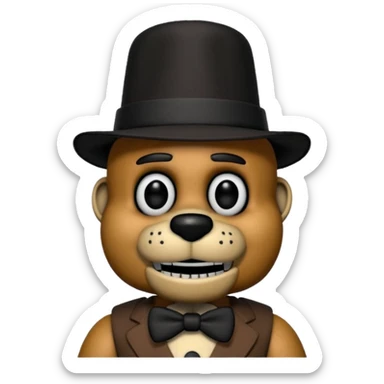 Freddy Fazbear (black small hat) from Five Nights At Freddy's Movie sticker