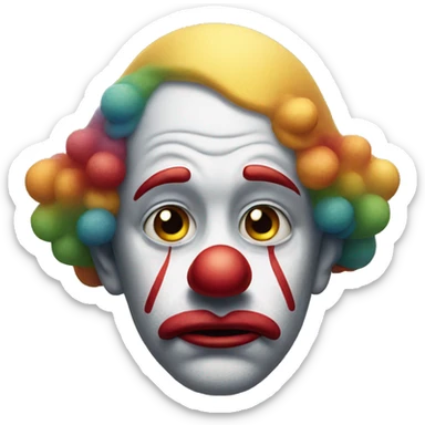 Sad clown sticker
