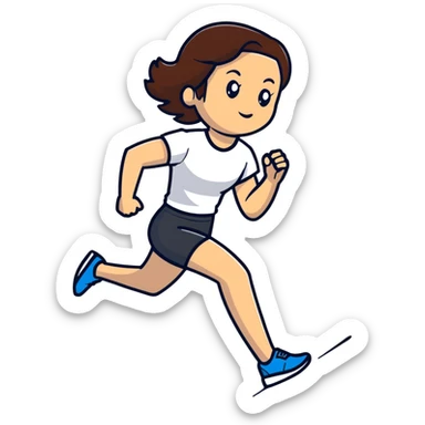 Michelle Monaghan running, athletic woman with brown hair sticker