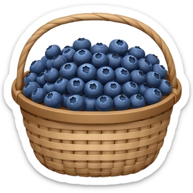 Blueberries in a basket sticker