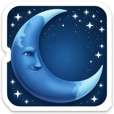 Dark blue crescent moon sticker