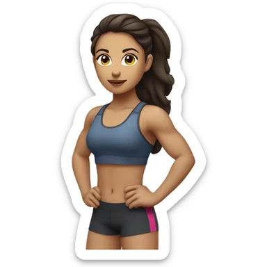 Brunnete gym girl sticker