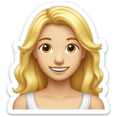 une fille blonde avec des ailes dans le dos et un jolie sourire sticker